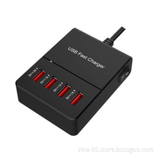 USB Wall Charger with Individual Switch and Overload Protection